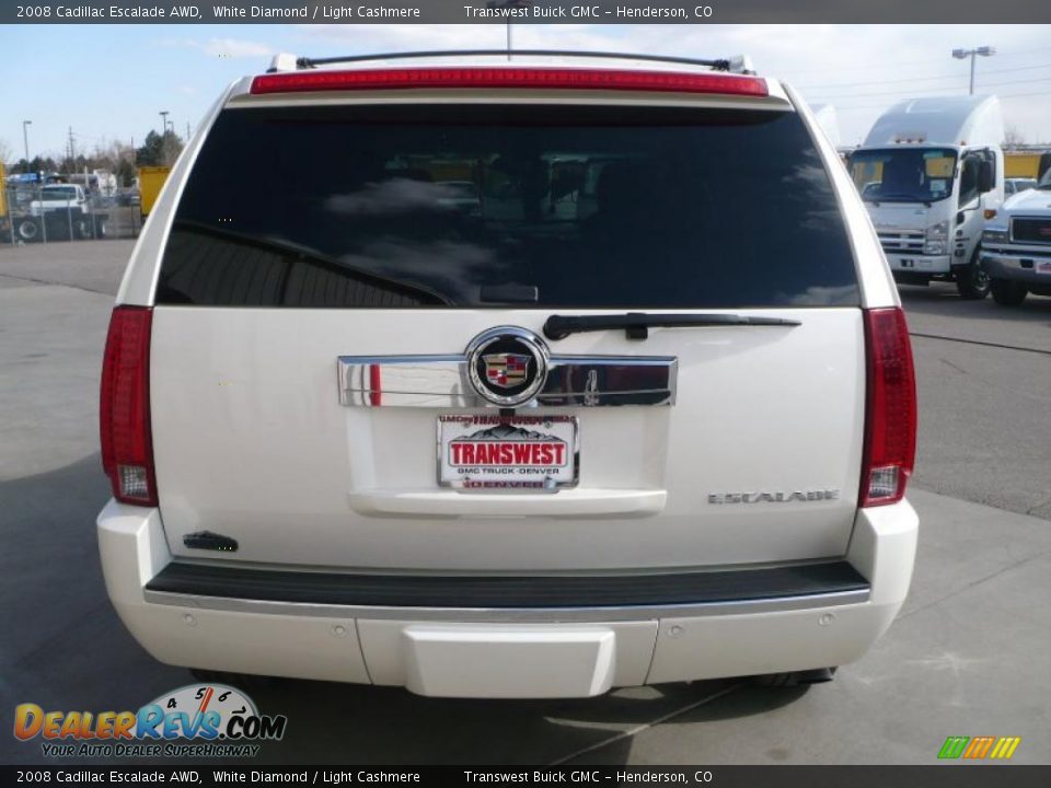 2008 Cadillac Escalade AWD White Diamond / Light Cashmere Photo #5