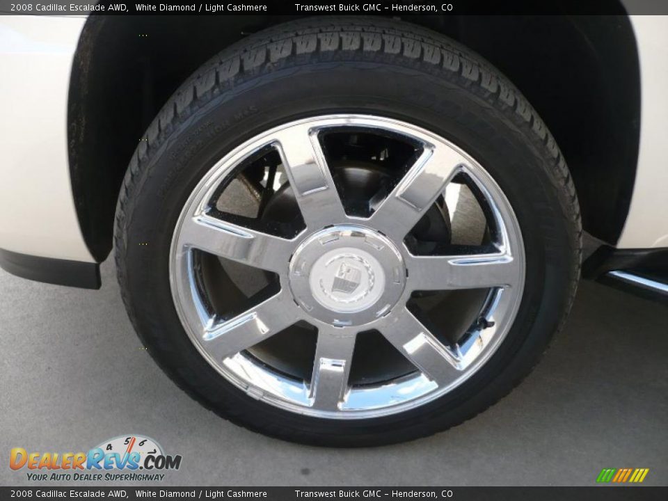 2008 Cadillac Escalade AWD White Diamond / Light Cashmere Photo #7