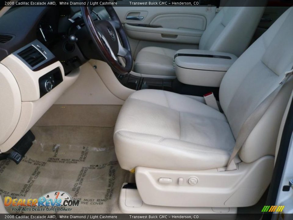 2008 Cadillac Escalade AWD White Diamond / Light Cashmere Photo #12