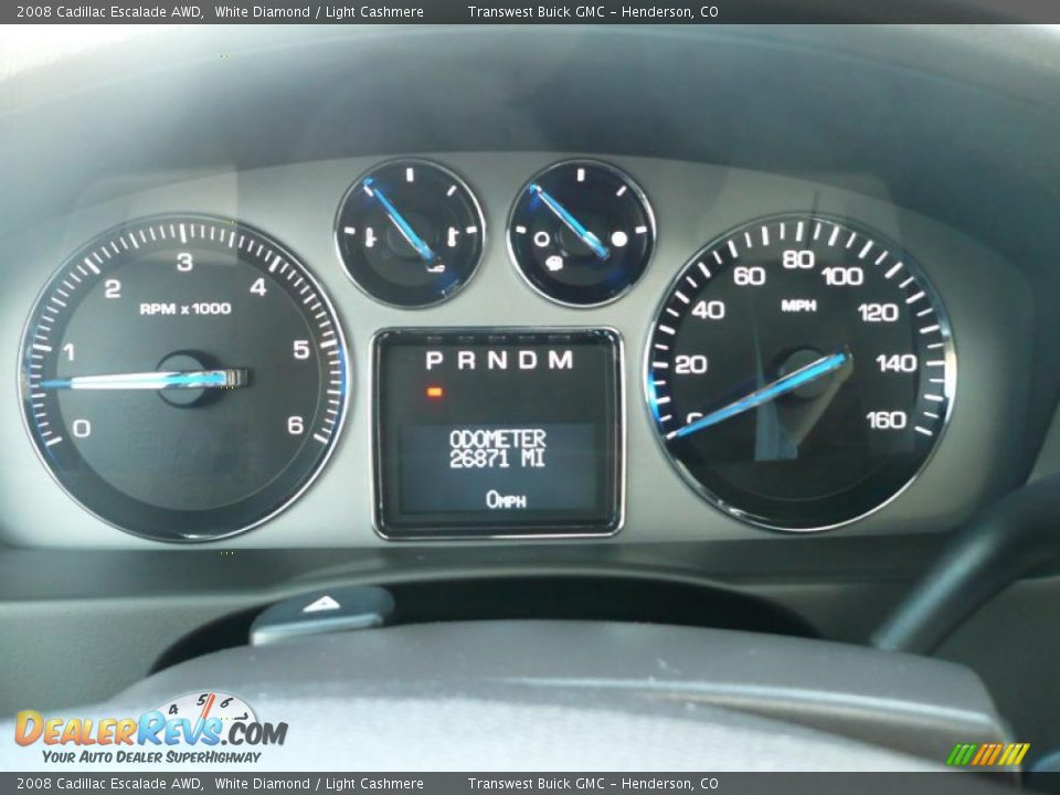 2008 Cadillac Escalade AWD White Diamond / Light Cashmere Photo #25