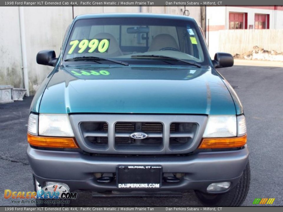 1998 Ford Ranger XLT Extended Cab 4x4 Pacific Green Metallic / Medium Prairie Tan Photo #2