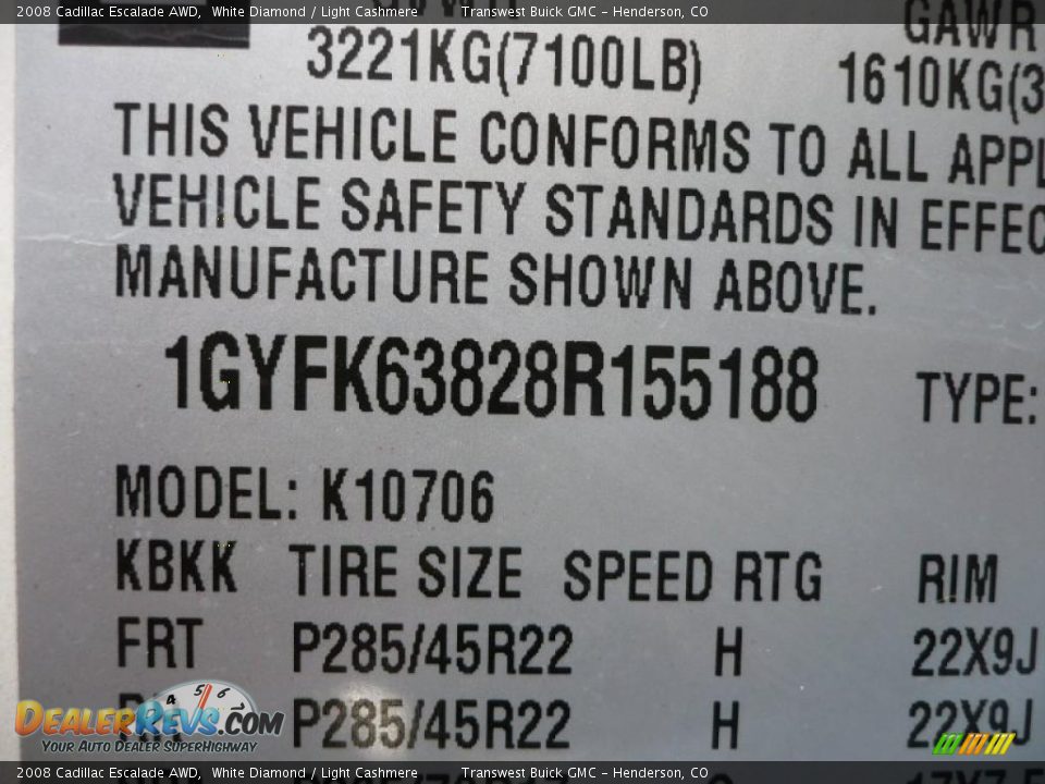2008 Cadillac Escalade AWD White Diamond / Light Cashmere Photo #27