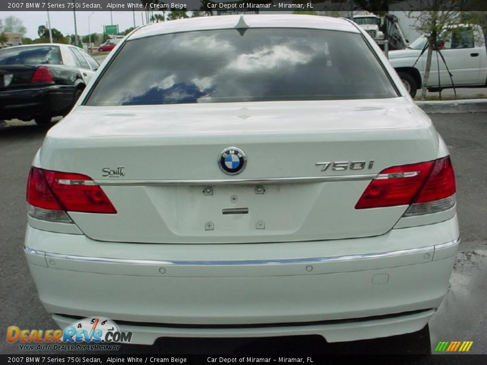 2007 BMW 7 Series 750i Sedan Alpine White / Cream Beige Photo #4