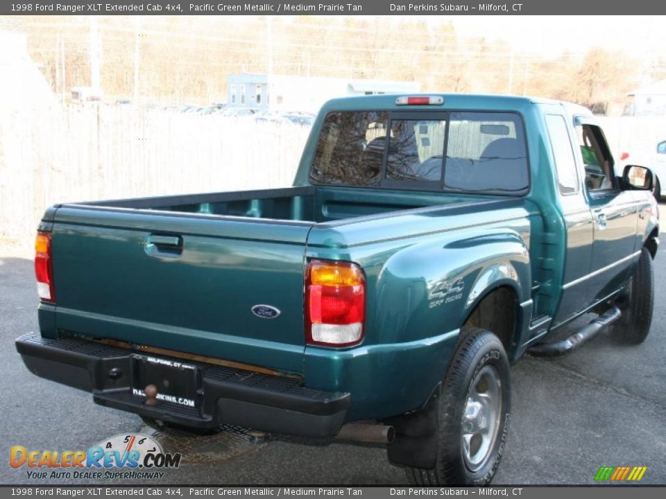 1998 Ford Ranger XLT Extended Cab 4x4 Pacific Green Metallic / Medium Prairie Tan Photo #5