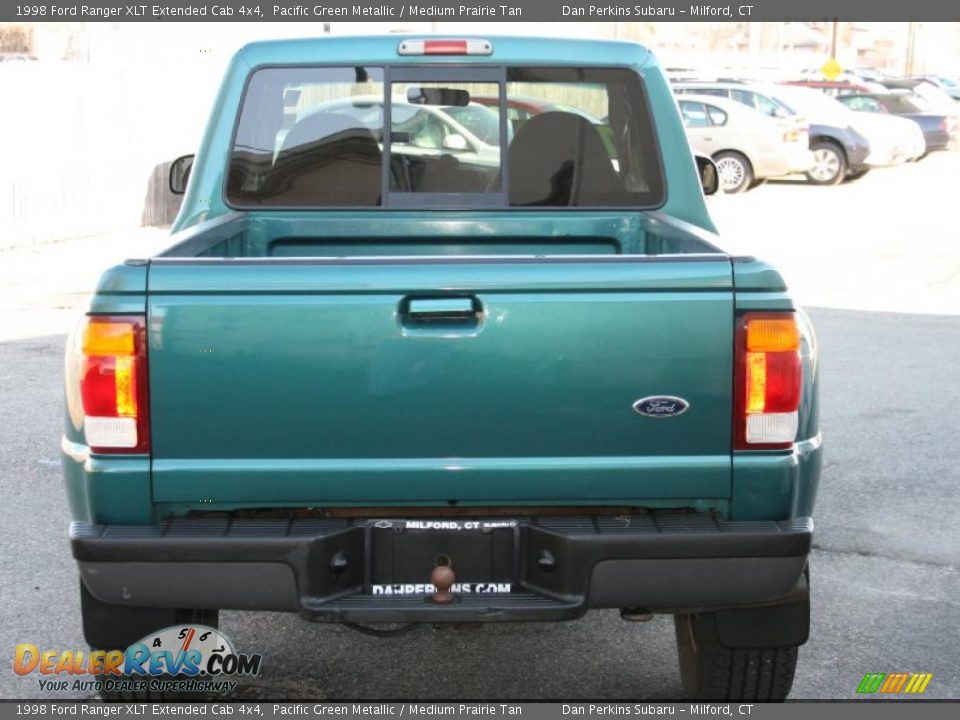 1998 Ford Ranger XLT Extended Cab 4x4 Pacific Green Metallic / Medium Prairie Tan Photo #6
