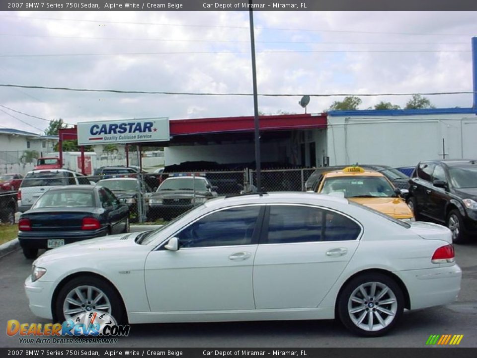2007 BMW 7 Series 750i Sedan Alpine White / Cream Beige Photo #6