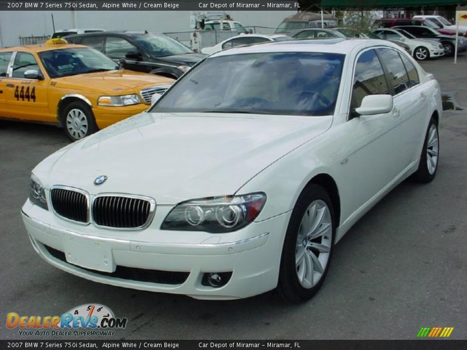 2007 BMW 7 Series 750i Sedan Alpine White / Cream Beige Photo #7