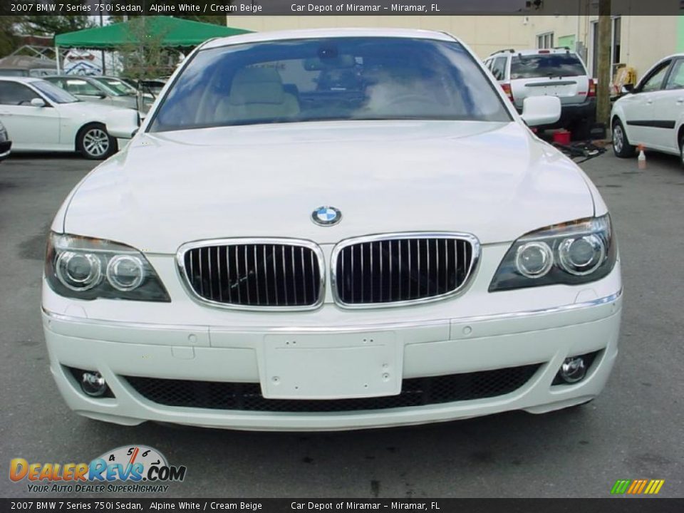 2007 BMW 7 Series 750i Sedan Alpine White / Cream Beige Photo #8