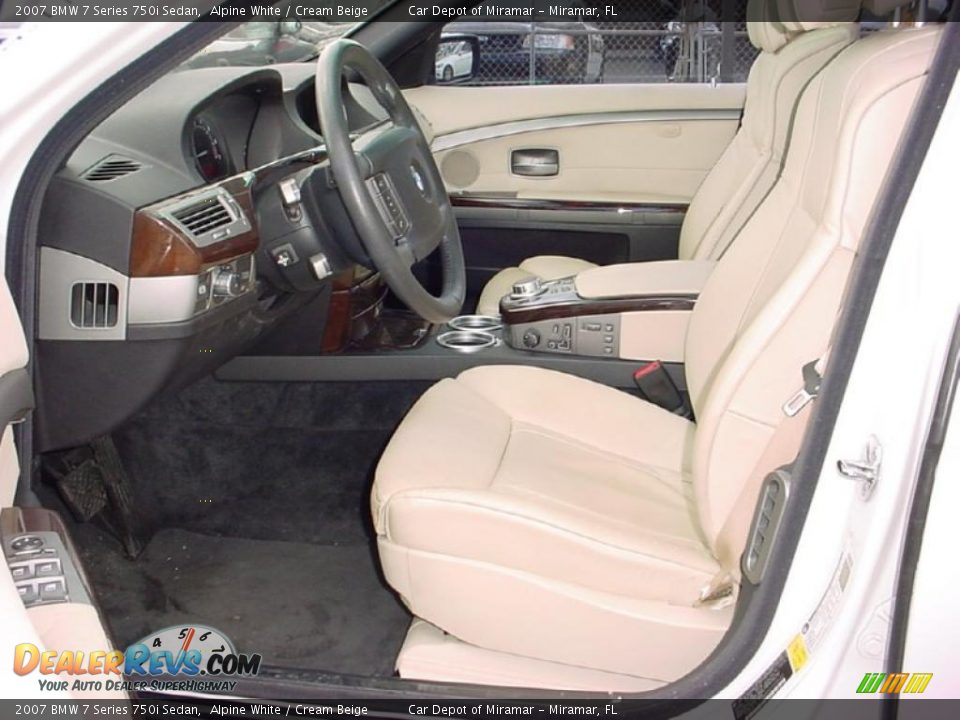 2007 BMW 7 Series 750i Sedan Alpine White / Cream Beige Photo #10