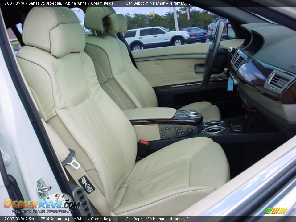2007 BMW 7 Series 750i Sedan Alpine White / Cream Beige Photo #12