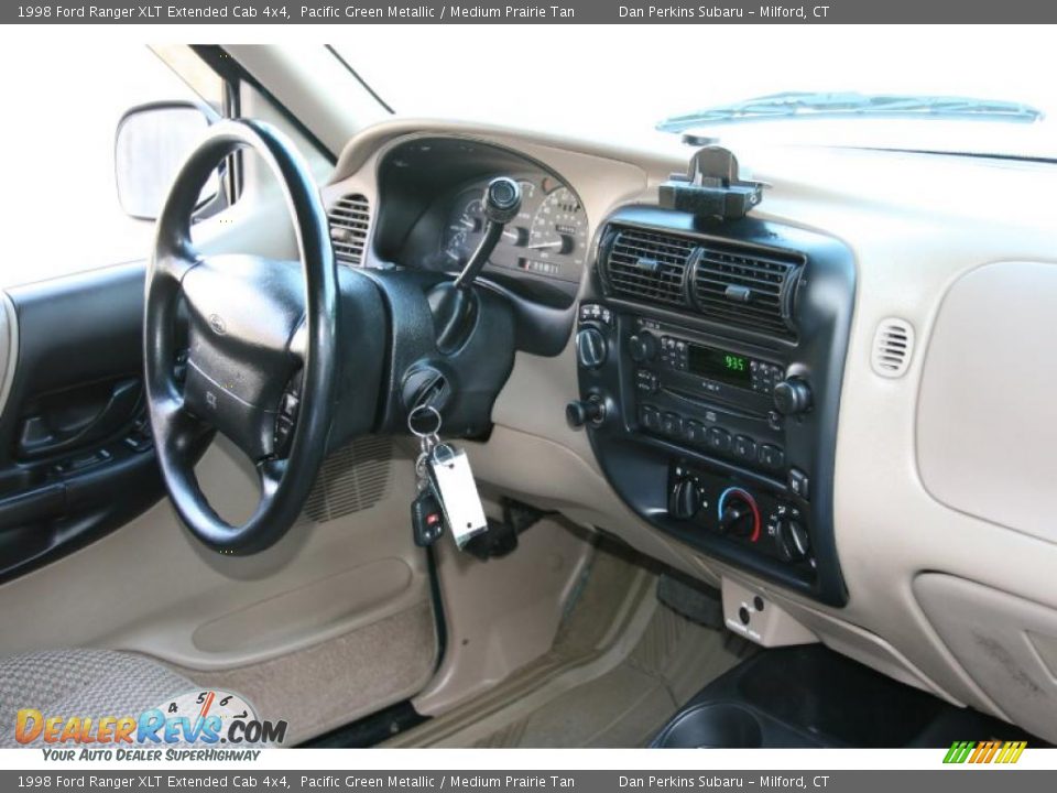 1998 Ford Ranger XLT Extended Cab 4x4 Pacific Green Metallic / Medium Prairie Tan Photo #14