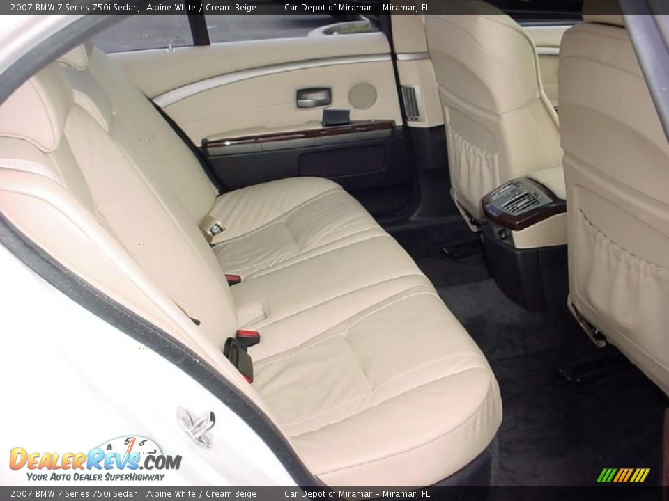 2007 BMW 7 Series 750i Sedan Alpine White / Cream Beige Photo #14