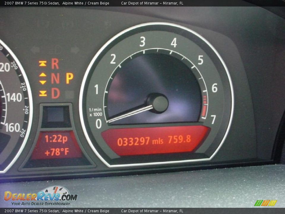 2007 BMW 7 Series 750i Sedan Alpine White / Cream Beige Photo #19
