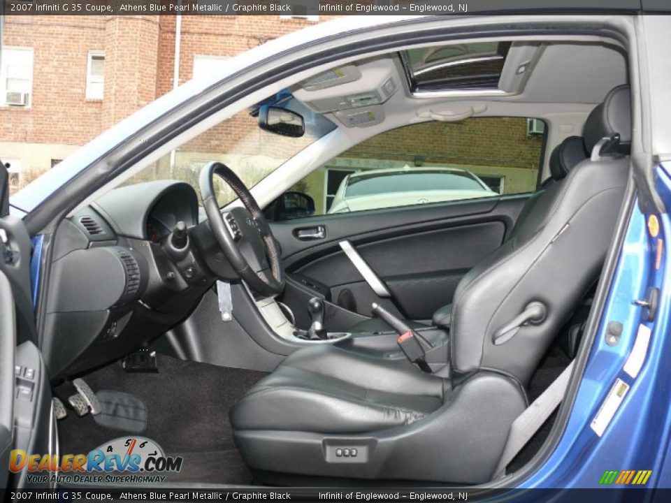 2007 Infiniti G 35 Coupe Athens Blue Pearl Metallic / Graphite Black Photo #12
