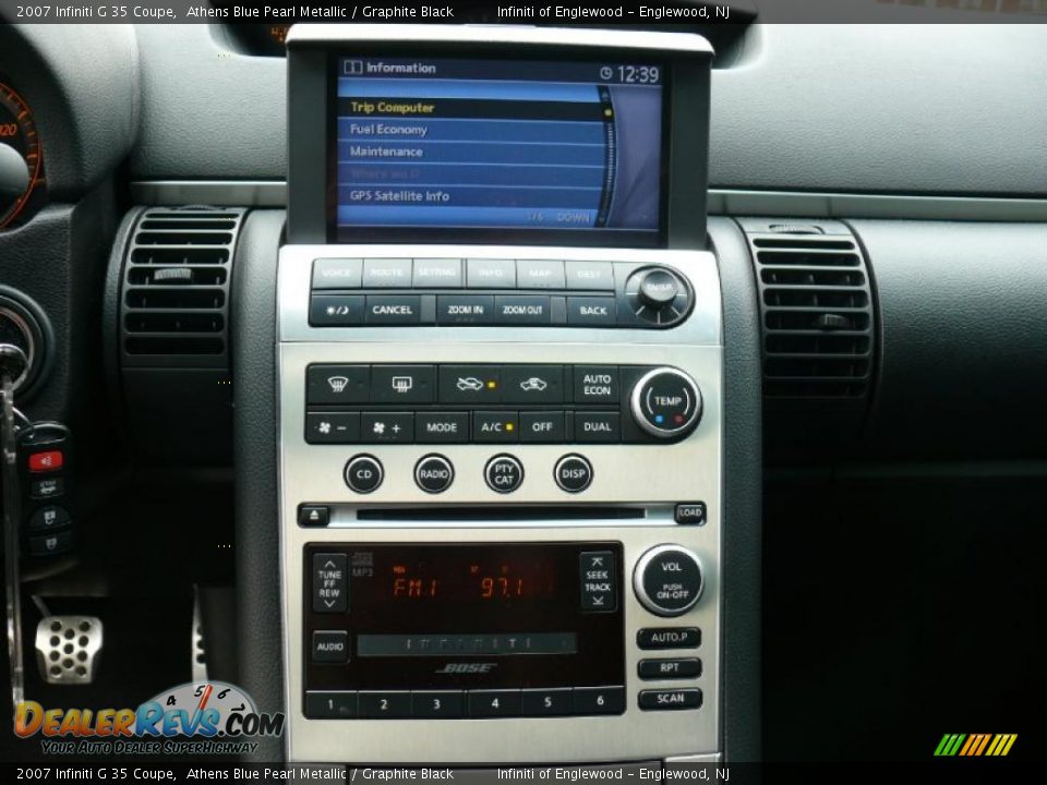 2007 Infiniti G 35 Coupe Athens Blue Pearl Metallic / Graphite Black Photo #18