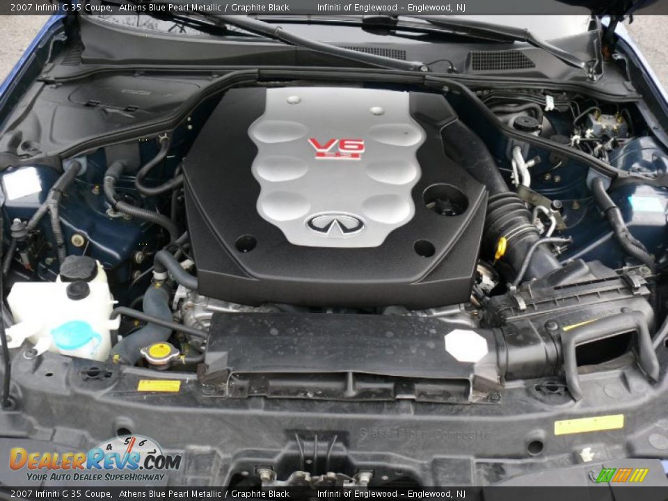 2007 Infiniti G 35 Coupe Athens Blue Pearl Metallic / Graphite Black Photo #27