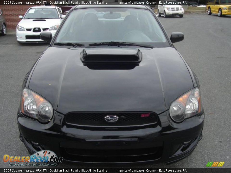 2005 Subaru Impreza WRX STi Obsidian Black Pearl / Black/Blue Ecsaine Photo #2