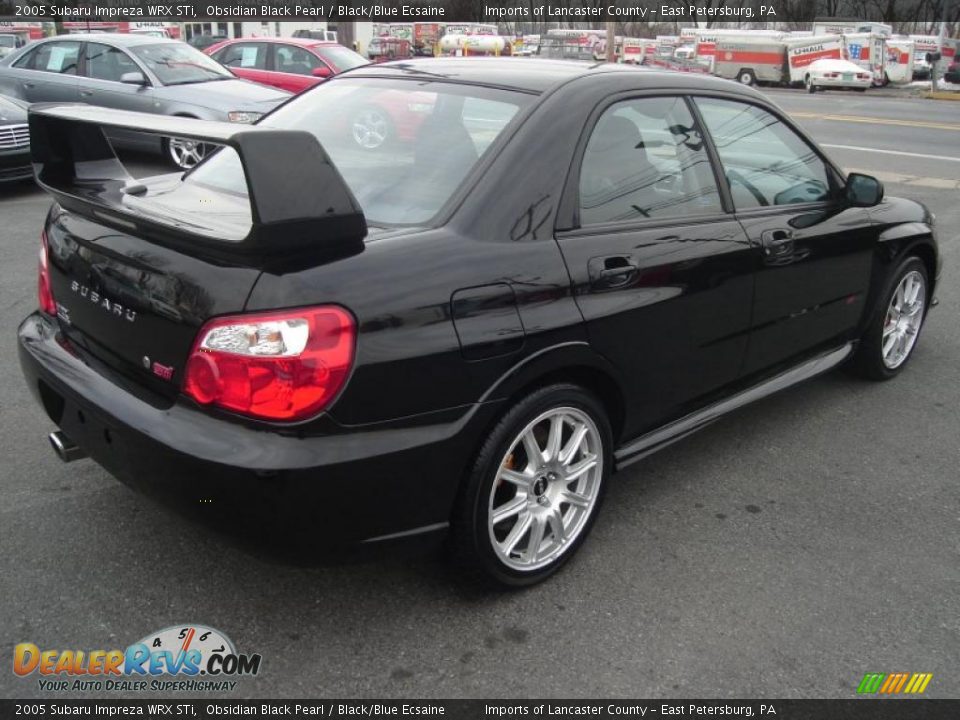 2005 Subaru Impreza WRX STi Obsidian Black Pearl / Black/Blue Ecsaine Photo #4