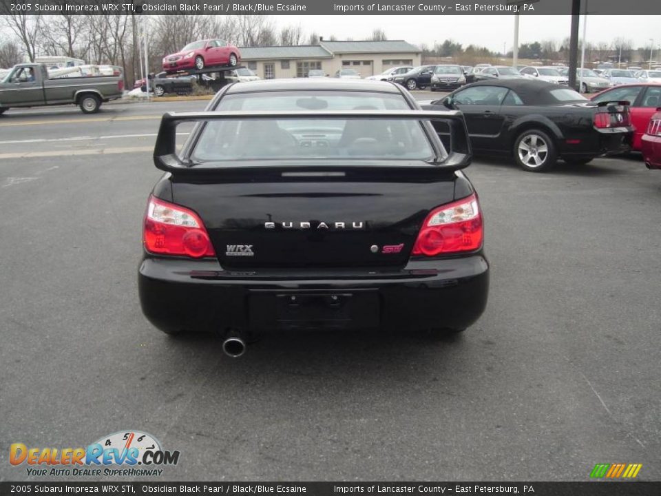 2005 Subaru Impreza WRX STi Obsidian Black Pearl / Black/Blue Ecsaine Photo #5