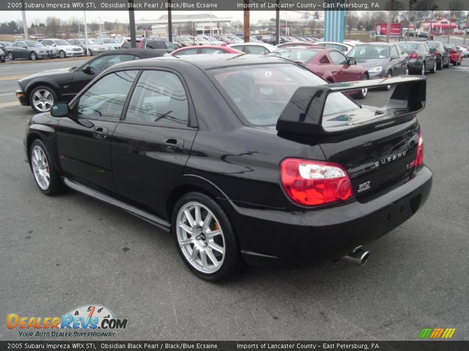 2005 Subaru Impreza WRX STi Obsidian Black Pearl / Black/Blue Ecsaine Photo #6