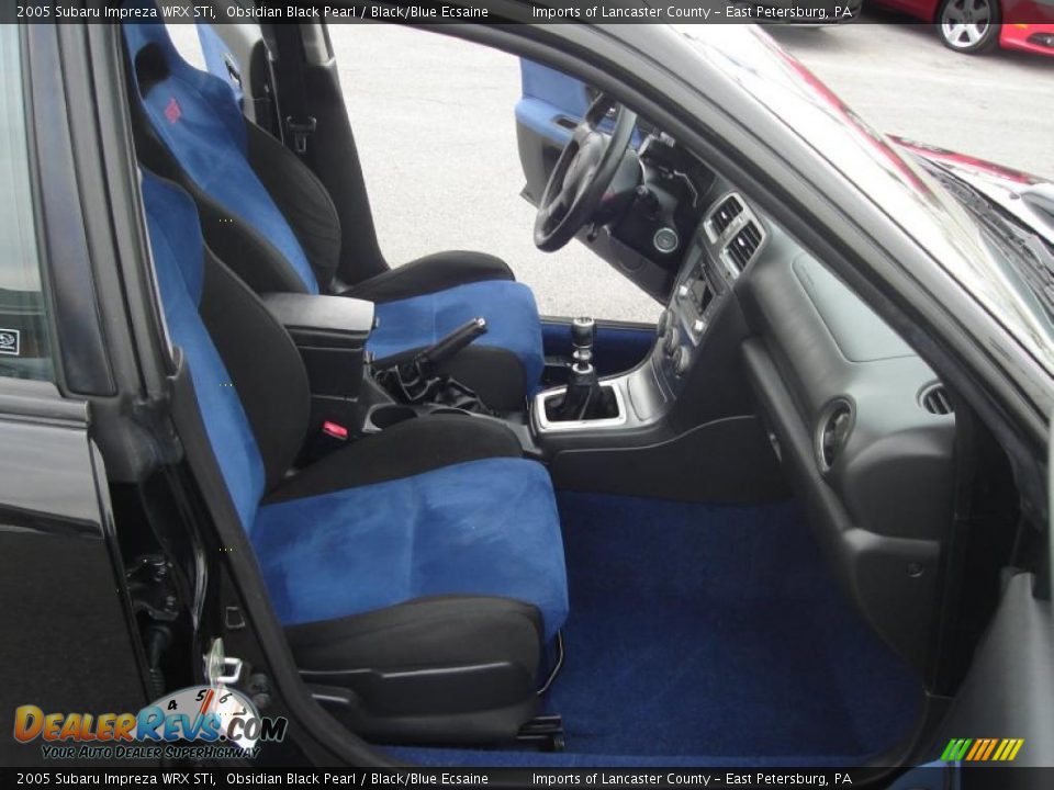 2005 Subaru Impreza WRX STi Obsidian Black Pearl / Black/Blue Ecsaine Photo #9