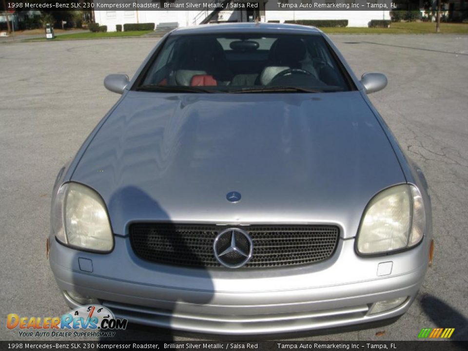 1998 Mercedes-Benz SLK 230 Kompressor Roadster Brilliant Silver Metallic / Salsa Red Photo #2