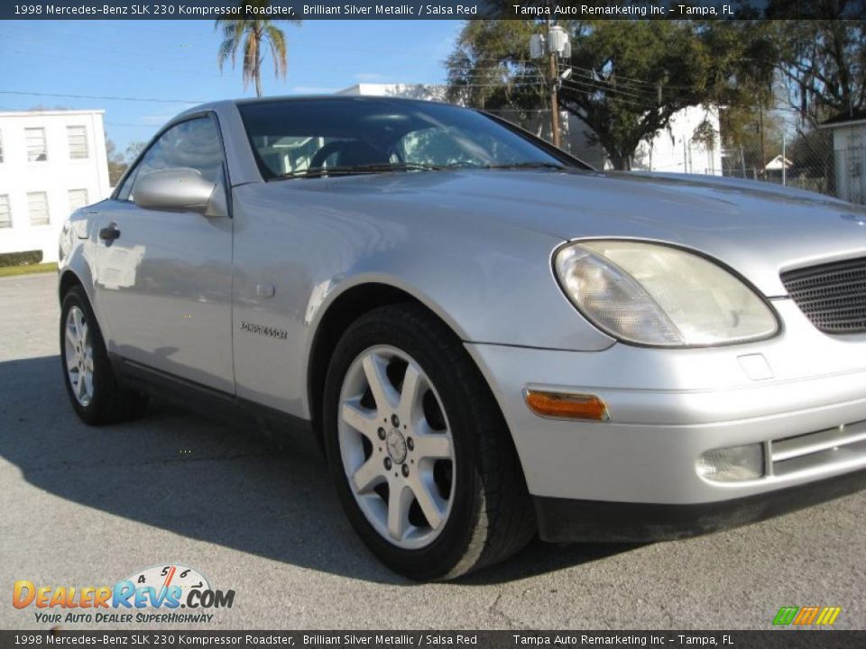 1998 Mercedes-Benz SLK 230 Kompressor Roadster Brilliant Silver Metallic / Salsa Red Photo #3
