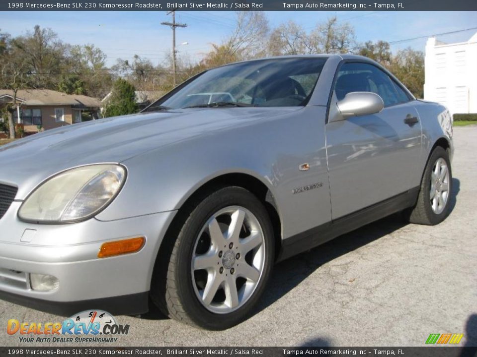 1998 Mercedes-Benz SLK 230 Kompressor Roadster Brilliant Silver Metallic / Salsa Red Photo #4