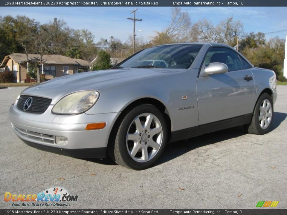 1998 Mercedes-Benz SLK 230 Kompressor Roadster Brilliant Silver Metallic / Salsa Red Photo #6