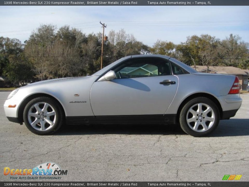 1998 Mercedes-Benz SLK 230 Kompressor Roadster Brilliant Silver Metallic / Salsa Red Photo #7