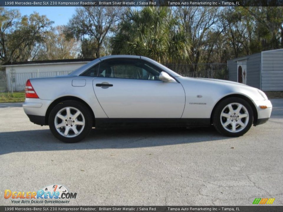 1998 Mercedes-Benz SLK 230 Kompressor Roadster Brilliant Silver Metallic / Salsa Red Photo #8