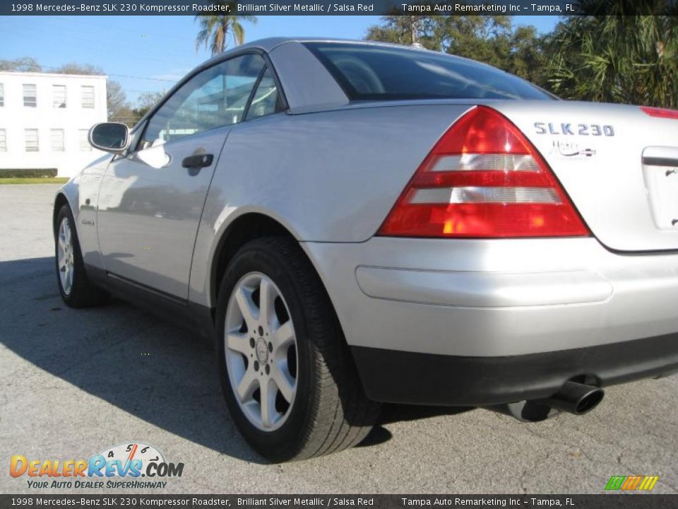 1998 Mercedes-Benz SLK 230 Kompressor Roadster Brilliant Silver Metallic / Salsa Red Photo #9