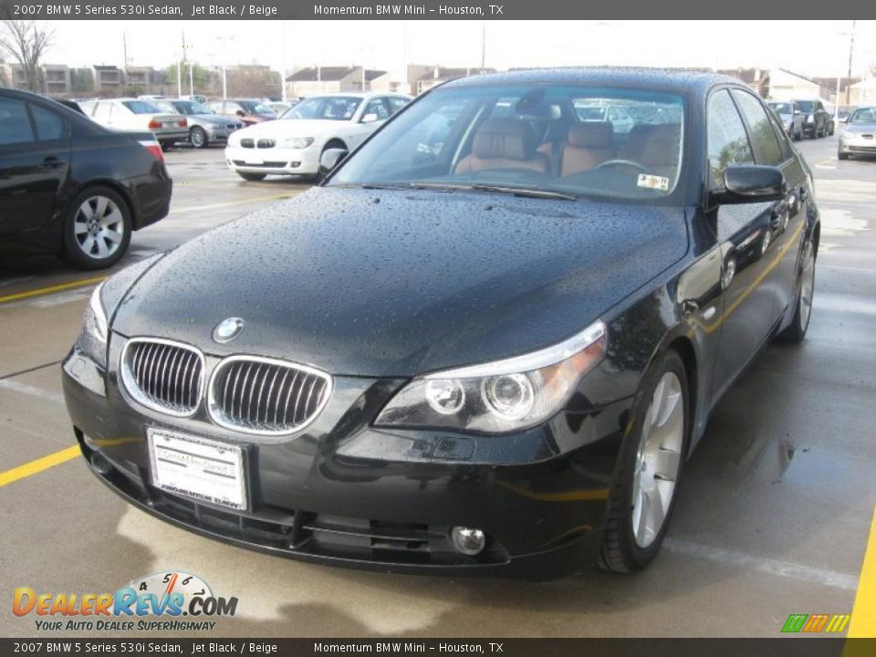 2007 BMW 5 Series 530i Sedan Jet Black / Beige Photo #1