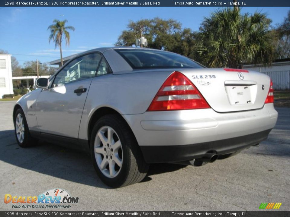 1998 Mercedes-Benz SLK 230 Kompressor Roadster Brilliant Silver Metallic / Salsa Red Photo #11