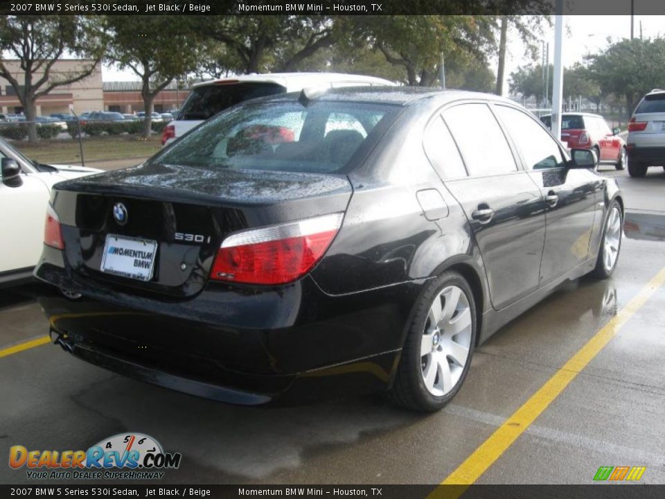 2007 BMW 5 Series 530i Sedan Jet Black / Beige Photo #3