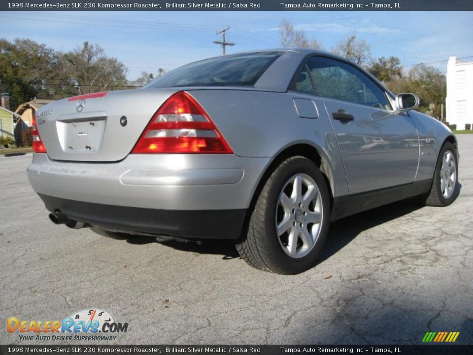 1998 Mercedes-Benz SLK 230 Kompressor Roadster Brilliant Silver Metallic / Salsa Red Photo #12