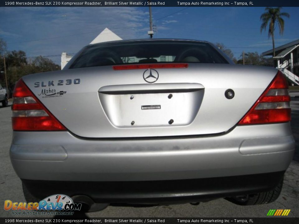 1998 Mercedes-Benz SLK 230 Kompressor Roadster Brilliant Silver Metallic / Salsa Red Photo #13