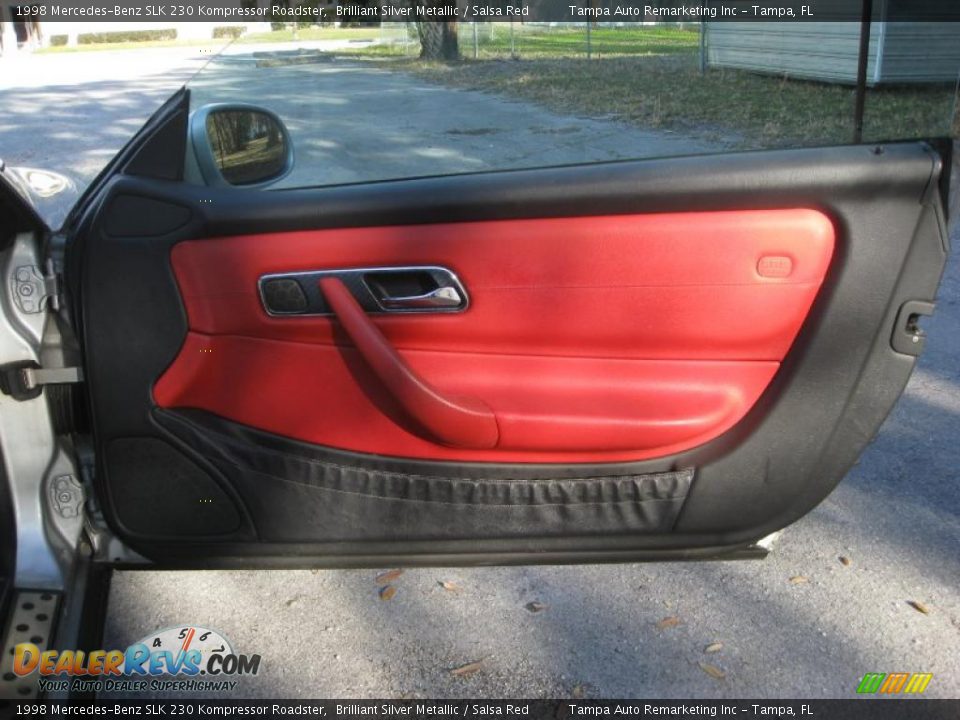 1998 Mercedes-Benz SLK 230 Kompressor Roadster Brilliant Silver Metallic / Salsa Red Photo #19