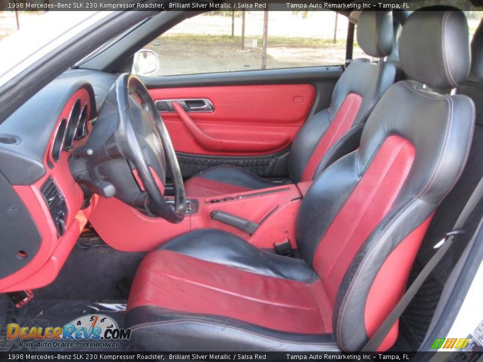 1998 Mercedes-Benz SLK 230 Kompressor Roadster Brilliant Silver Metallic / Salsa Red Photo #20
