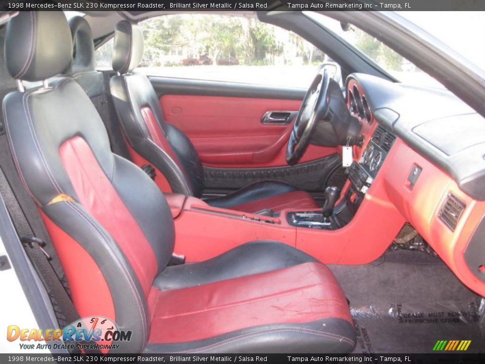 1998 Mercedes-Benz SLK 230 Kompressor Roadster Brilliant Silver Metallic / Salsa Red Photo #21