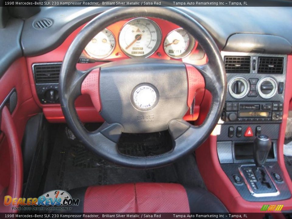 1998 Mercedes-Benz SLK 230 Kompressor Roadster Brilliant Silver Metallic / Salsa Red Photo #22