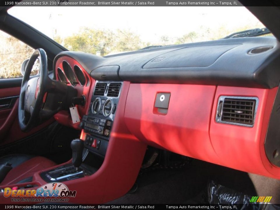 1998 Mercedes-Benz SLK 230 Kompressor Roadster Brilliant Silver Metallic / Salsa Red Photo #25