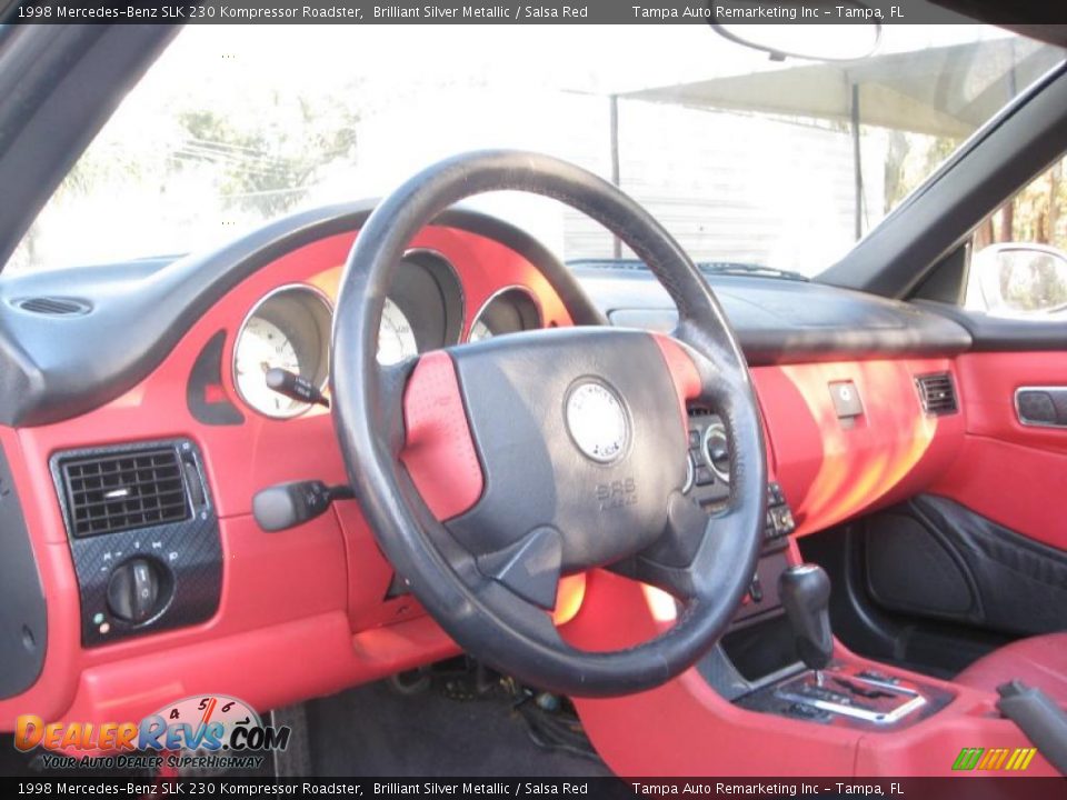 1998 Mercedes-Benz SLK 230 Kompressor Roadster Brilliant Silver Metallic / Salsa Red Photo #26
