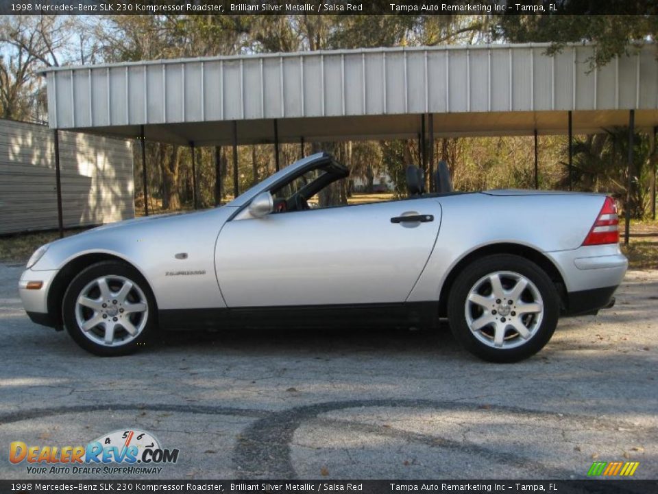 1998 Mercedes-Benz SLK 230 Kompressor Roadster Brilliant Silver Metallic / Salsa Red Photo #29