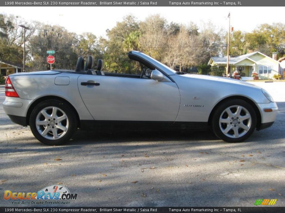 1998 Mercedes-Benz SLK 230 Kompressor Roadster Brilliant Silver Metallic / Salsa Red Photo #30