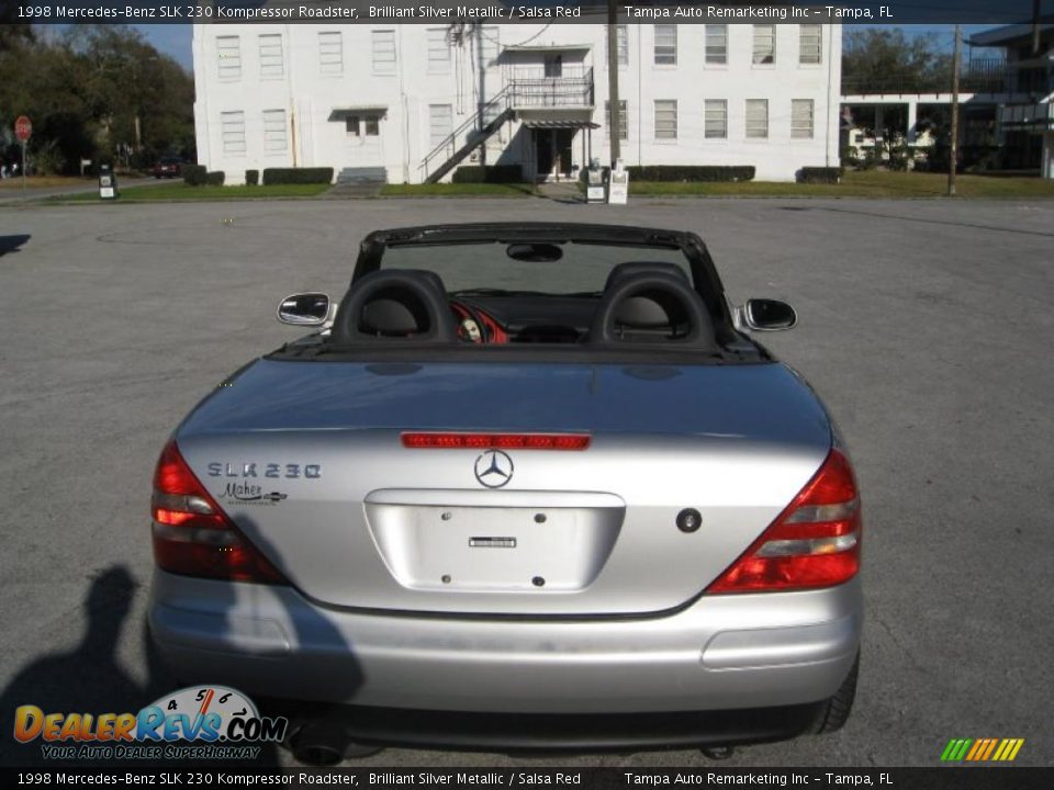 1998 Mercedes-Benz SLK 230 Kompressor Roadster Brilliant Silver Metallic / Salsa Red Photo #31