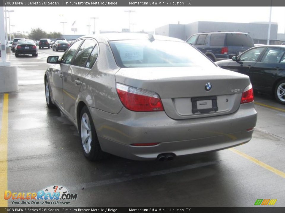 2008 BMW 5 Series 528i Sedan Platinum Bronze Metallic / Beige Photo #2