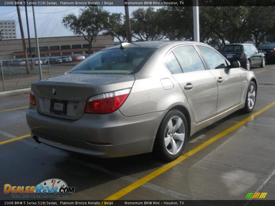 2008 BMW 5 Series 528i Sedan Platinum Bronze Metallic / Beige Photo #3