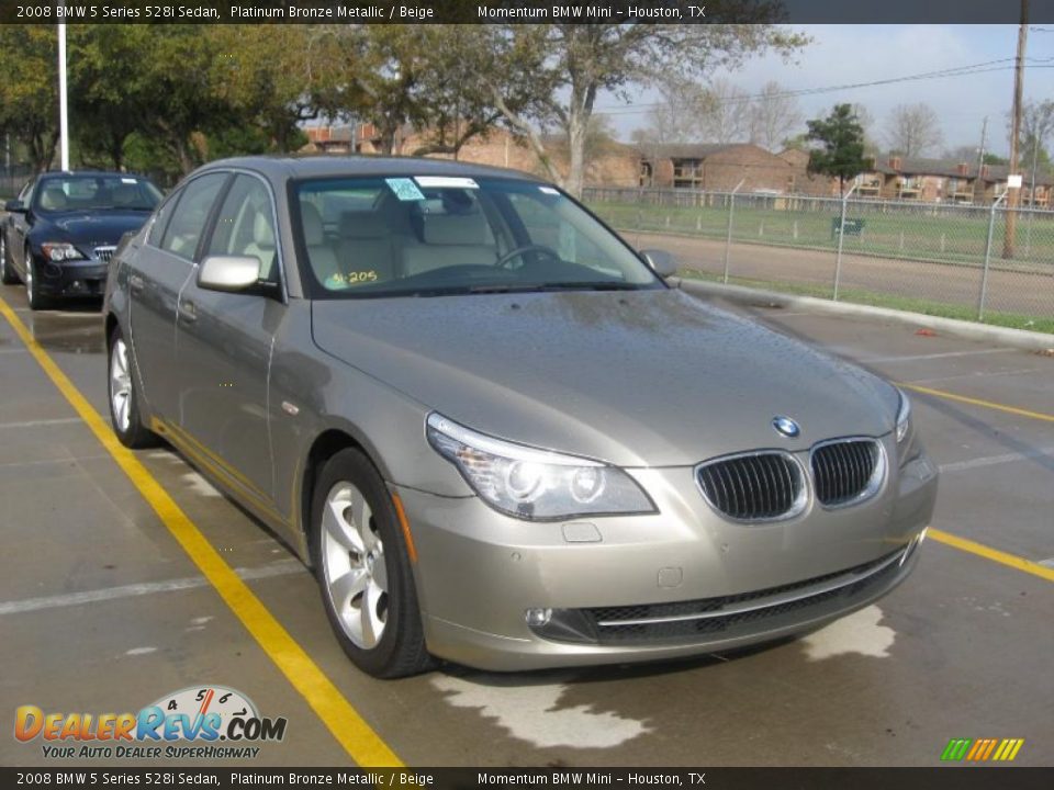 2008 BMW 5 Series 528i Sedan Platinum Bronze Metallic / Beige Photo #4