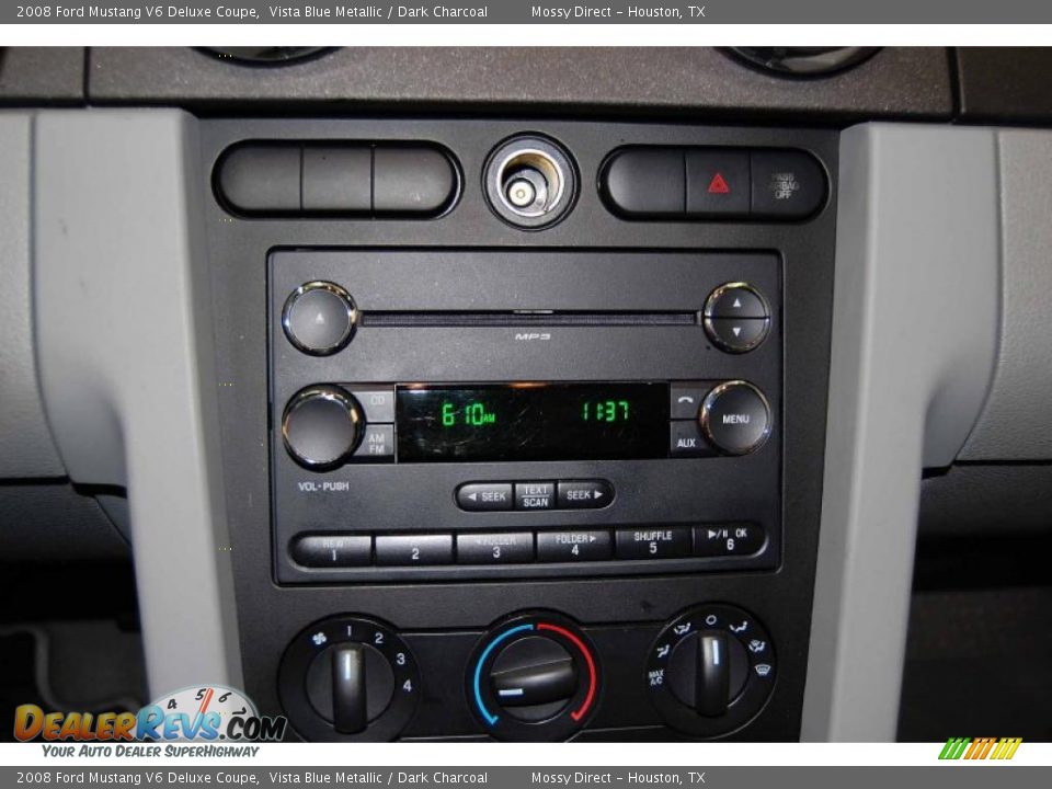 2008 Ford Mustang V6 Deluxe Coupe Vista Blue Metallic / Dark Charcoal Photo #25